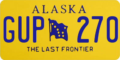 AK license plate GUP270