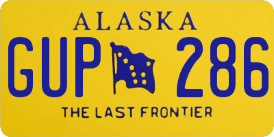 AK license plate GUP286