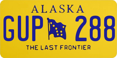 AK license plate GUP288