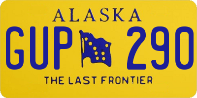 AK license plate GUP290