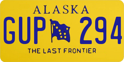 AK license plate GUP294