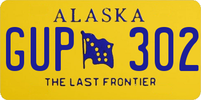 AK license plate GUP302