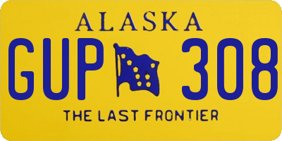 AK license plate GUP308