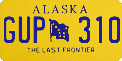 AK license plate GUP310