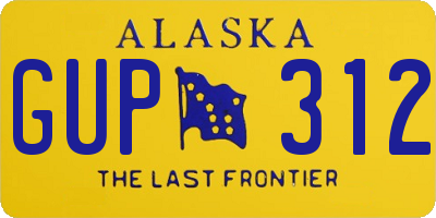 AK license plate GUP312