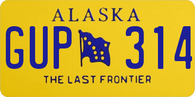 AK license plate GUP314