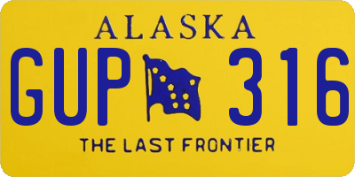 AK license plate GUP316