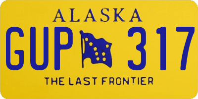 AK license plate GUP317