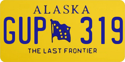AK license plate GUP319