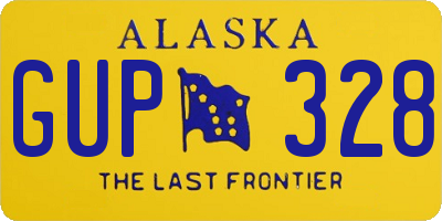 AK license plate GUP328