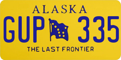 AK license plate GUP335