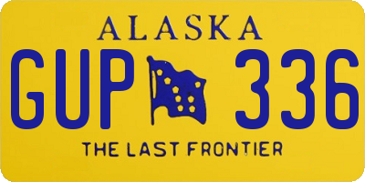 AK license plate GUP336