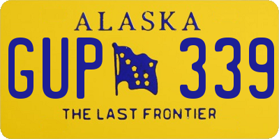 AK license plate GUP339