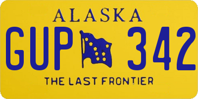 AK license plate GUP342