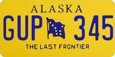 AK license plate GUP345