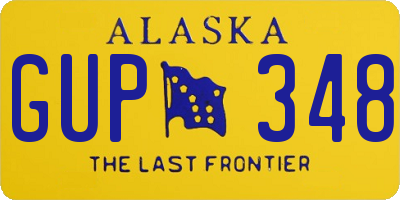 AK license plate GUP348