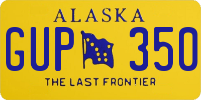 AK license plate GUP350