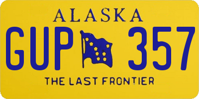 AK license plate GUP357
