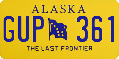 AK license plate GUP361