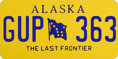 AK license plate GUP363