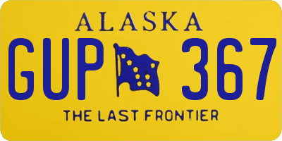 AK license plate GUP367