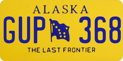 AK license plate GUP368