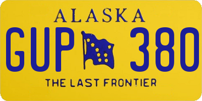AK license plate GUP380