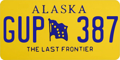 AK license plate GUP387