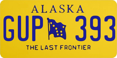 AK license plate GUP393
