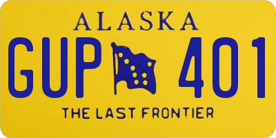 AK license plate GUP401