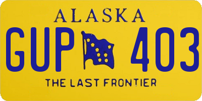AK license plate GUP403