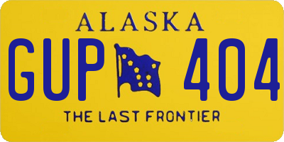 AK license plate GUP404