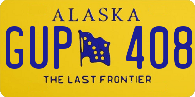 AK license plate GUP408