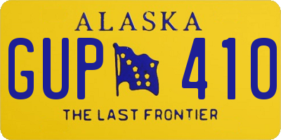 AK license plate GUP410