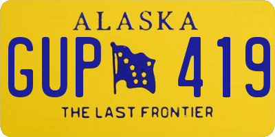 AK license plate GUP419