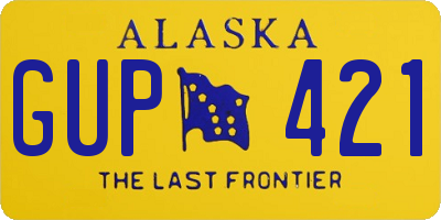 AK license plate GUP421