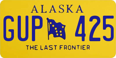 AK license plate GUP425