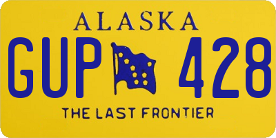 AK license plate GUP428