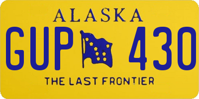 AK license plate GUP430