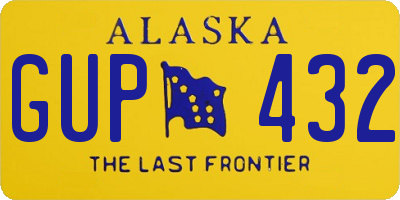 AK license plate GUP432