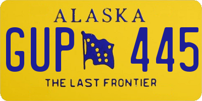 AK license plate GUP445