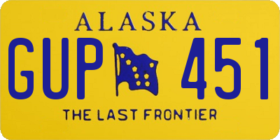 AK license plate GUP451