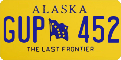 AK license plate GUP452