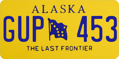 AK license plate GUP453