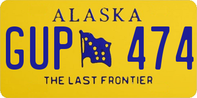 AK license plate GUP474