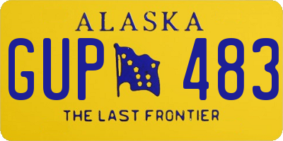 AK license plate GUP483
