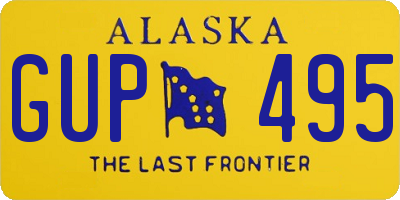 AK license plate GUP495