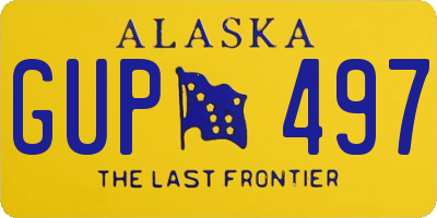 AK license plate GUP497