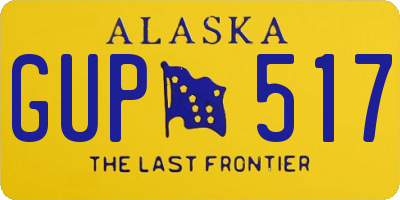 AK license plate GUP517