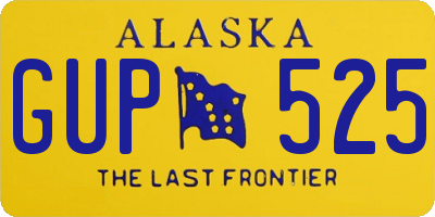 AK license plate GUP525